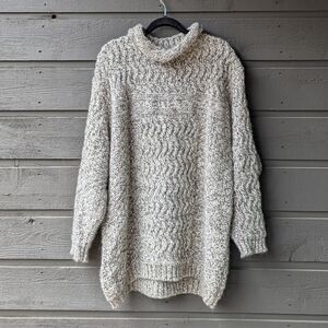 Natura 100% Pure New Wool Roll Neck Sweater Size Large Oversized
